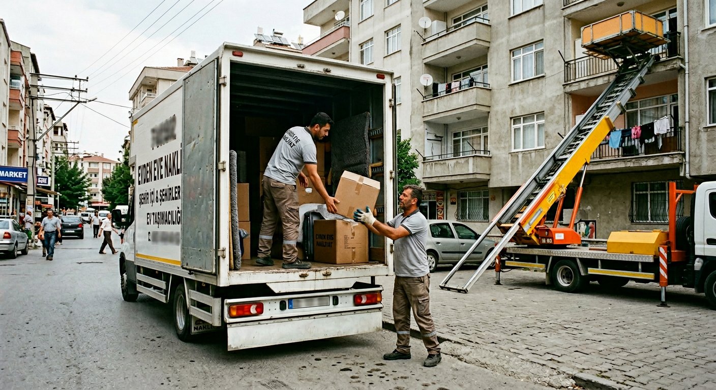 Acik kasali nakliye aracinda esya istifleme