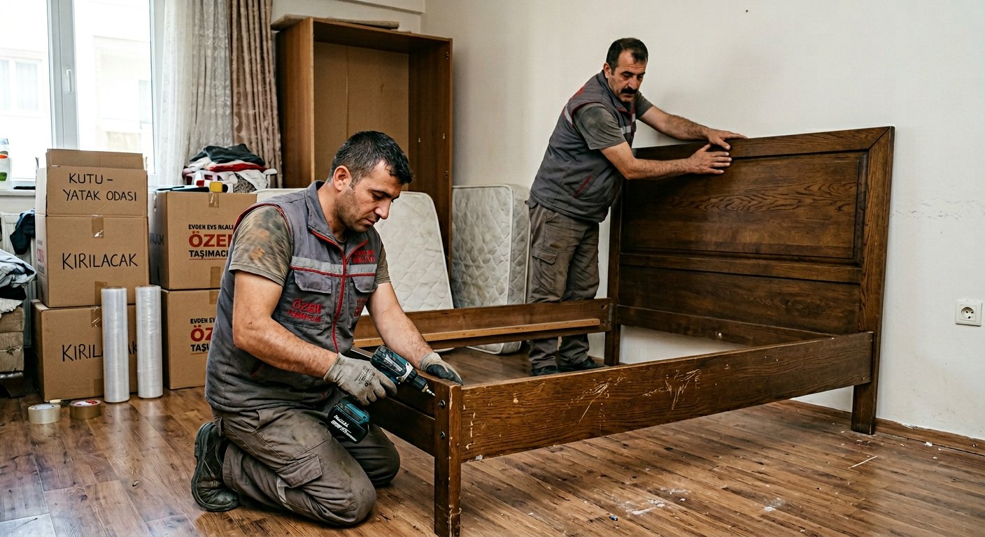 Ahşap yatak bazası söküm çalışması