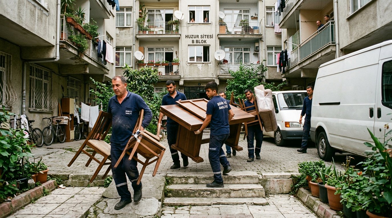 Bahceli evden kamyonete esya tasima