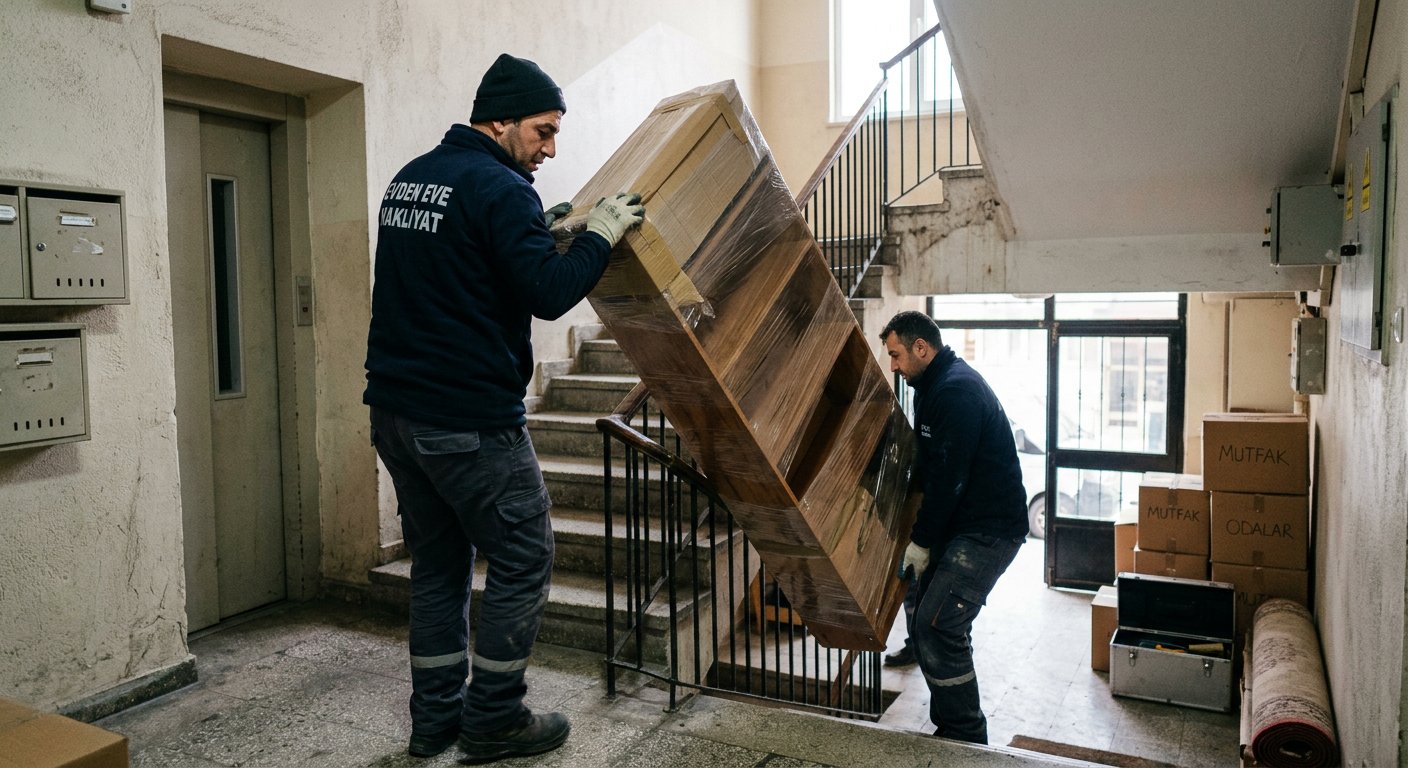Buyuk koltugun merdiven boslugundan indirilmesi