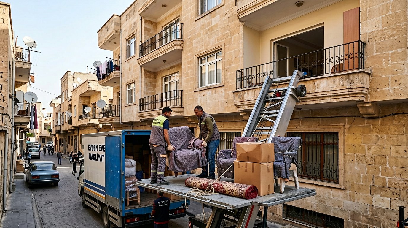 Asansör tablasında düzenli eşya istifi