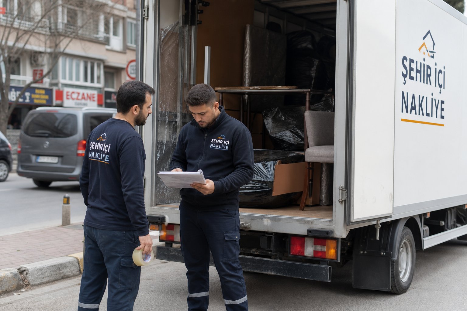 Kamyon basinda ekip evrak kontrolu