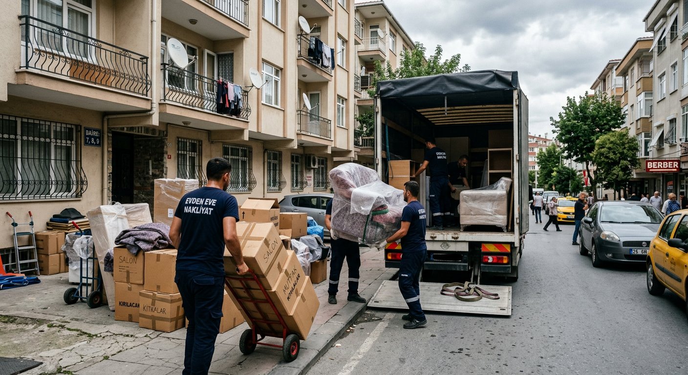 Sokakta koli ve mobilya sevkiyati