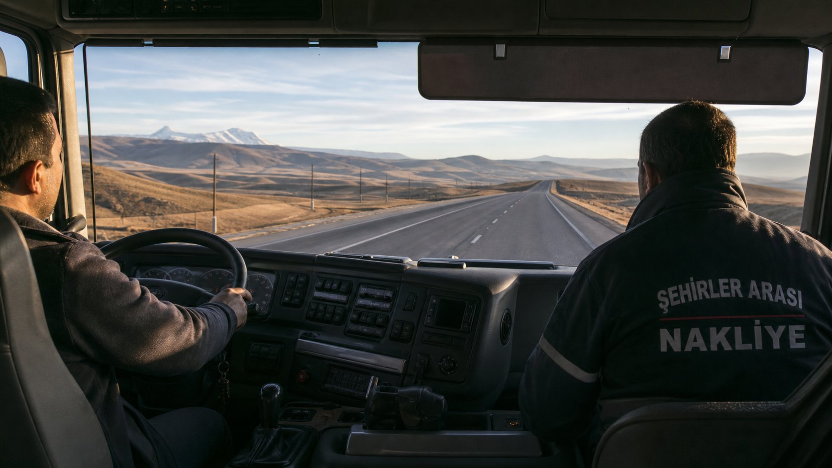 Uzun yol surucu kabininde guzergah takibi